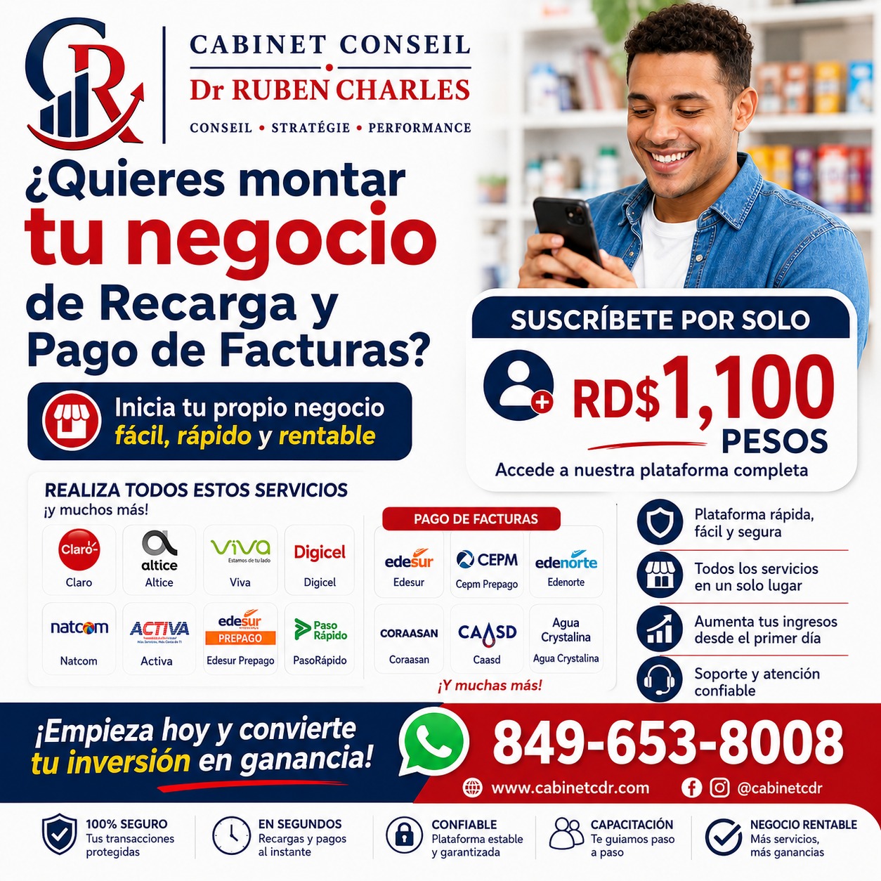Negocio de recargas y pago de facturas
